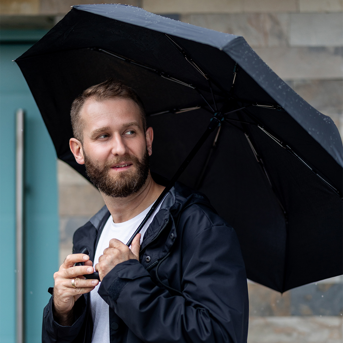 R07942.02 - Składany parasol sztormowy Biel, czarny