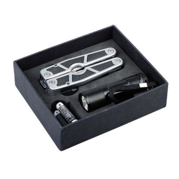 R17536 - Narzędzie wielofunkcyjne z latarką Survivor, czarny