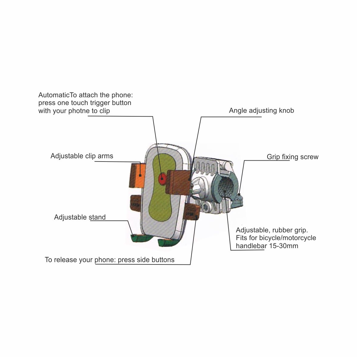 R17841.02 - Uchwyt na telefon do roweru Cellsteady, czarny
