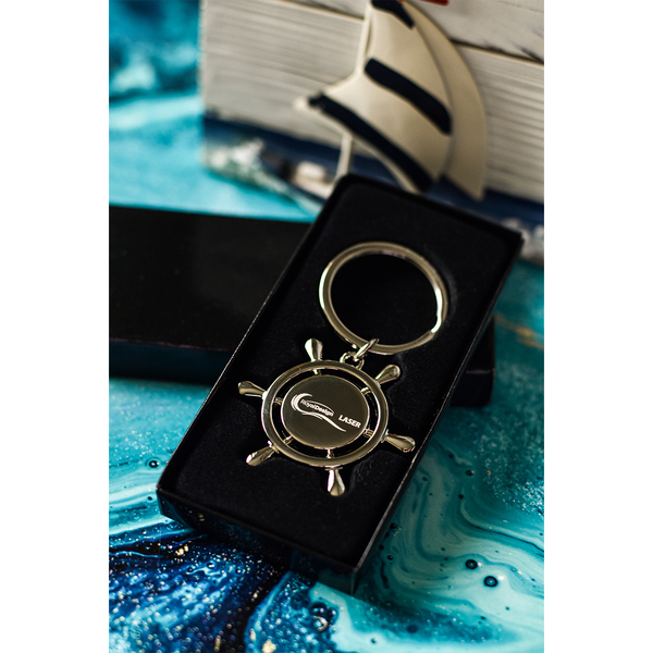 R73213 - Brelok metalowy Steering Wheel, srebrny